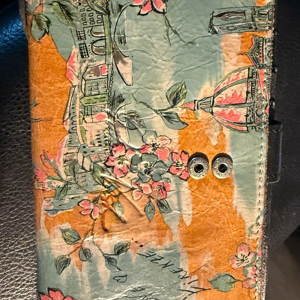 Floral and Architectural Print Wallet